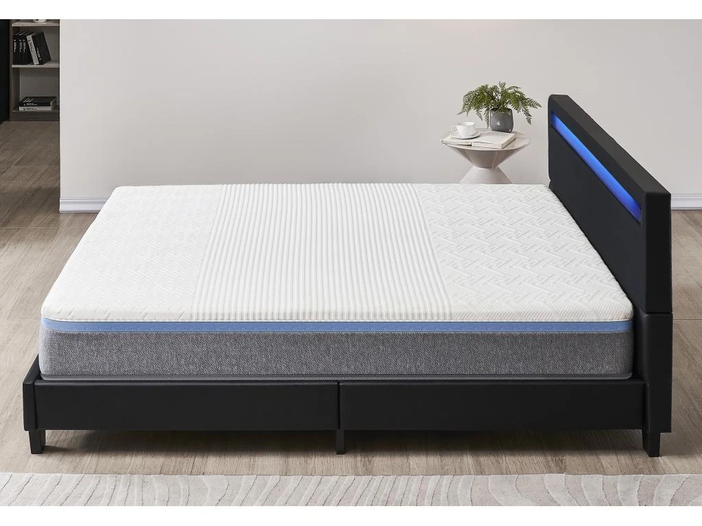 Ensemble Matelas Mousse + Lit Avec Tête De Lit 140x190cm Epaisseur 28cm Souple Accueil Latex Naturel 5 Ensemble Matelas Mousse + Lit Avec Tête De Lit 140x190cm Epaisseur 28cm Souple Accueil Latex Naturel – Image 3