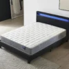 Ensemble Matelas Ressorts Ensachés + Lit Avec Tête De Lit 120x190cm-Epaisseur 25cm Accueil Mémoire -Sominova Soldes Boutique ensemble matelas sommier 9190385