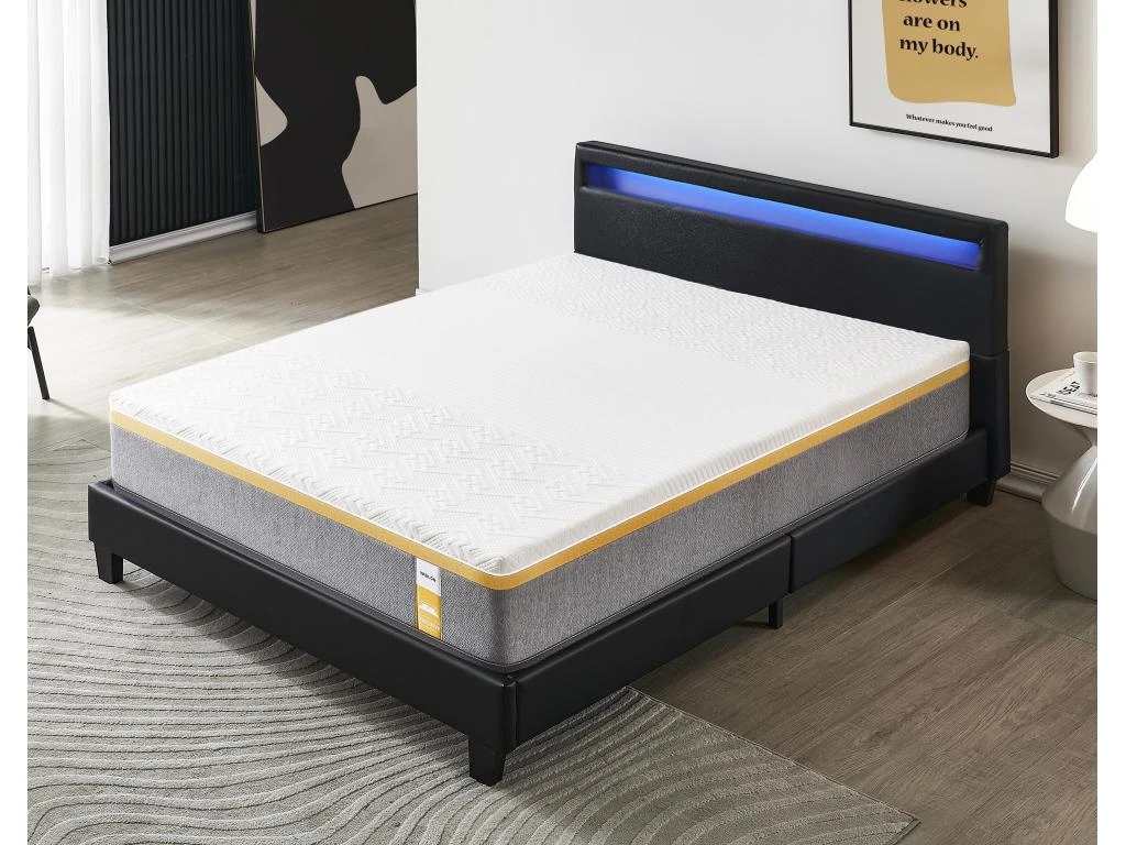 Ensemble Matelas Mousse + Lit Avec Tête De Lit 140x200cm Epaisseur 28cm Ferme Accueil Latex Naturel 3 Ensemble Matelas Mousse + Lit Avec Tête De Lit 140x200cm Epaisseur 28cm Ferme Accueil Latex Naturel