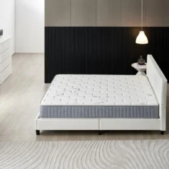 Ensemble Matelas + Lit Avec Tête De Lit 160x200 Cm, Essem 25cm D’épaisseur Mousse Haute Densité -Sominova Soldes Boutique ensemble matelas sommier 9190659