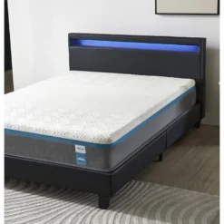 Ensemble Matelas Mousse + Lit Avec Tête De Lit 140x200cm Epaisseur 28cm Equilibré Accueil Latex -Sominova Soldes Boutique ensemble matelas sommier 9190781