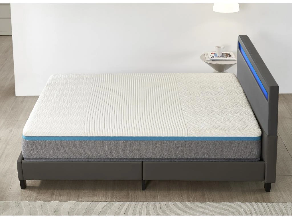 Ensemble Matelas Mousse + Lit Avec Tête De Lit 140x190cm Epaisseur 28cm Equilibré Accueil Latex 5 Ensemble Matelas Mousse + Lit Avec Tête De Lit 140x190cm Epaisseur 28cm Equilibré Accueil Latex – Image 3