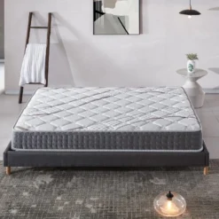 Ensemble Matelas Ressorts + Sommier 180x200cm, Essem 25cm D’épaisseur Et Sommier Tissu Gris -Sominova Soldes Boutique ensemble matelas sommier 9257765