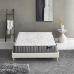 Ensemble Matelas Mousse + Sommier 160x200 Cm, Orionis 22cm D’épaisseur Et Sommier Tissu Blanc -Sominova Soldes Boutique ensemble matelas sommier 9257793