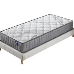 Ensemble Matelas Latex + Sommier Tissu 90x190 Cm, Sirius 16cm D’épaisseur Et Sommier Tissu Blanc