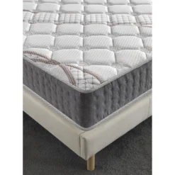Ensemble Matelas Ressorts + Sommier 140x190cm, Essem 25cm D’épaisseur Et Sommier Tissu Blanc -Sominova Soldes Boutique ensemble matelas sommier 9257877