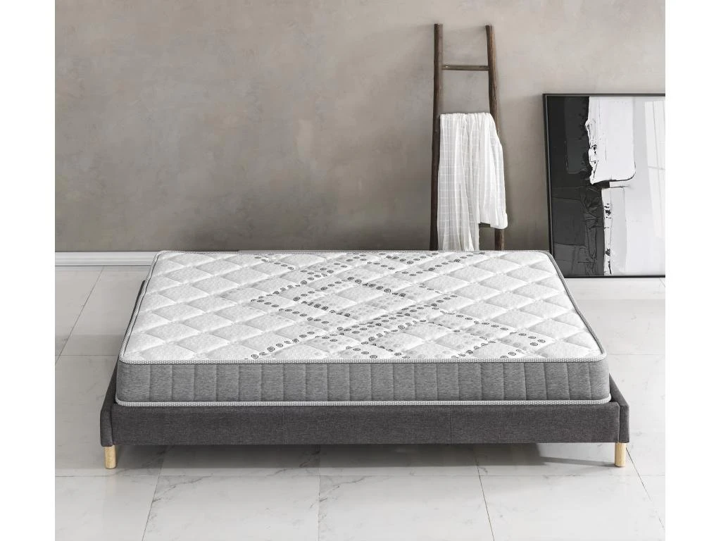Ensemble Matelas Ressorts + Sommier 140x190cm, Eliha 20cm D’épaisseur Et Sommier Tissu Gris 6 Ensemble Matelas Ressorts + Sommier 140x190cm, Eliha 20cm D’épaisseur Et Sommier Tissu Gris – Image 4