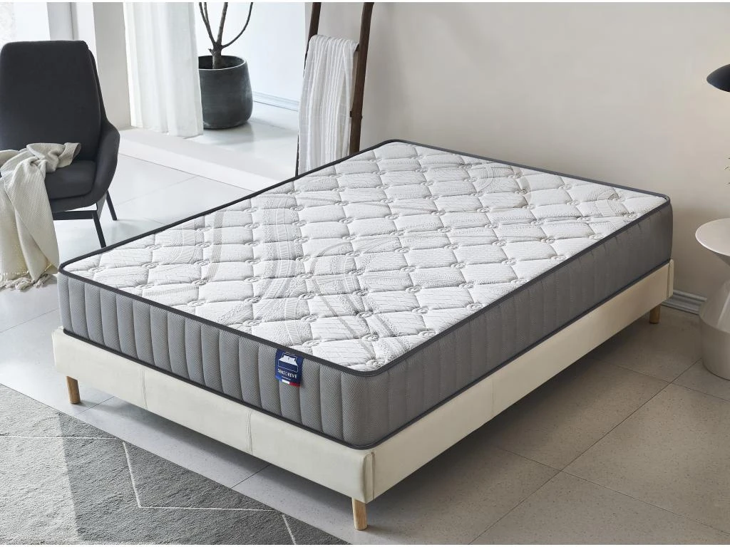 Ensemble Matelas Sirius + Sommier Tissu 140x190 Cm, Sirius 22cm D’épaisseur Et Sommier Tissu Blanc 4 Ensemble Matelas Sirius + Sommier Tissu 140x190 Cm, Sirius 22cm D’épaisseur Et Sommier Tissu Blanc – Image 2