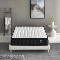 Ensemble Matelas Ressorts + Sommier 160x200cm, Elekctra 30cm D’épaisseur Et Sommier Tissu Blanc -Sominova Soldes Boutique ensemble matelas sommier 9258043