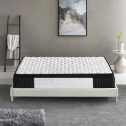 Ensemble Matelas Ressorts + Sommier 160x200cm, Elekctra 30cm D’épaisseur Et Sommier Tissu Blanc -Sominova Soldes Boutique ensemble matelas sommier 9258045