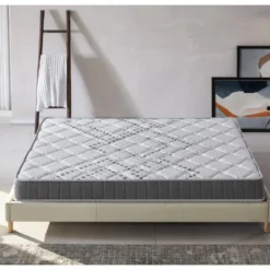Ensemble Matelas Ressorts + Sommier 180x200cm, Eliha 20cm D’épaisseur Et Sommier Tissu Blanc -Sominova Soldes Boutique ensemble matelas sommier 9258065
