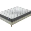Ensemble Matelas Ressorts + Sommier 160x200cm, Eliha 20cm D’épaisseur Et Sommier Tissu Blanc
