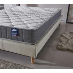Ensemble Matelas Ressorts + Sommier 160x200cm, Eliha 20cm D’épaisseur Et Sommier Tissu Blanc -Sominova Soldes Boutique ensemble matelas sommier 9258127