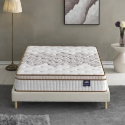 Ensemble Matelas Ressorts + Sommier 160x200cm, Errakis 28cm D’épaisseur Et Sommier Tissu Blanc -Sominova Soldes Boutique ensemble matelas sommier 9258245