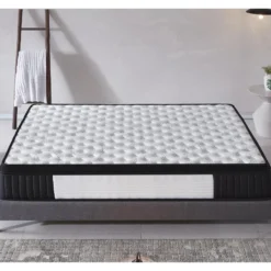 Ensemble Matelas Ressorts + Sommier 160x200cm, Elekctra 30cm D’épaisseur Et Sommier Tissu Gris -Sominova Soldes Boutique ensemble matelas sommier 9258285
