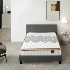 Ensemble Matelas + Lit Avec Tête De Lit 140x200 Cm, Essem 25cm D’épaisseur Mousse Haute Densité -Sominova Soldes Boutique ensemble matelas sommier 9258351
