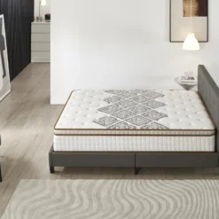 Ensemble Matelas + Lit Avec Tête De Lit 140x200 Cm, Essem 25cm D’épaisseur Mousse Haute Densité -Sominova Soldes Boutique ensemble matelas sommier 9258353