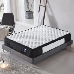 Ensemble Matelas Ressorts + Sommier 120x190cm, Elekctra 30cm D’épaisseur Et Sommier Tissu Gris -Sominova Soldes Boutique ensemble matelas sommier 9258441