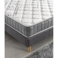 Ensemble Matelas Ressorts + Sommier 180x200cm, Eliha 20cm D’épaisseur Et Sommier Tissu Gris -Sominova Soldes Boutique ensemble matelas sommier 9258477
