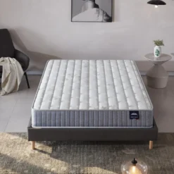 Ensemble Matelas Ressorts + Sommier 140x190cm, Galice 25cm D’épaisseur Et Sommier Tissu Gris -Sominova Soldes Boutique ensemble matelas sommier 9258513