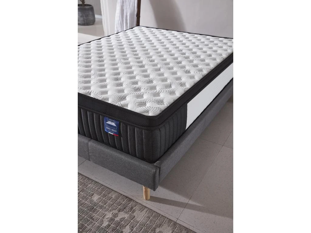 Ensemble Matelas Ressorts + Sommier 140x190cm, Elekctra 30cm D’épaisseur Et Sommier Tissu Gris 7 Ensemble Matelas Ressorts + Sommier 140x190cm, Elekctra 30cm D’épaisseur Et Sommier Tissu Gris – Image 5
