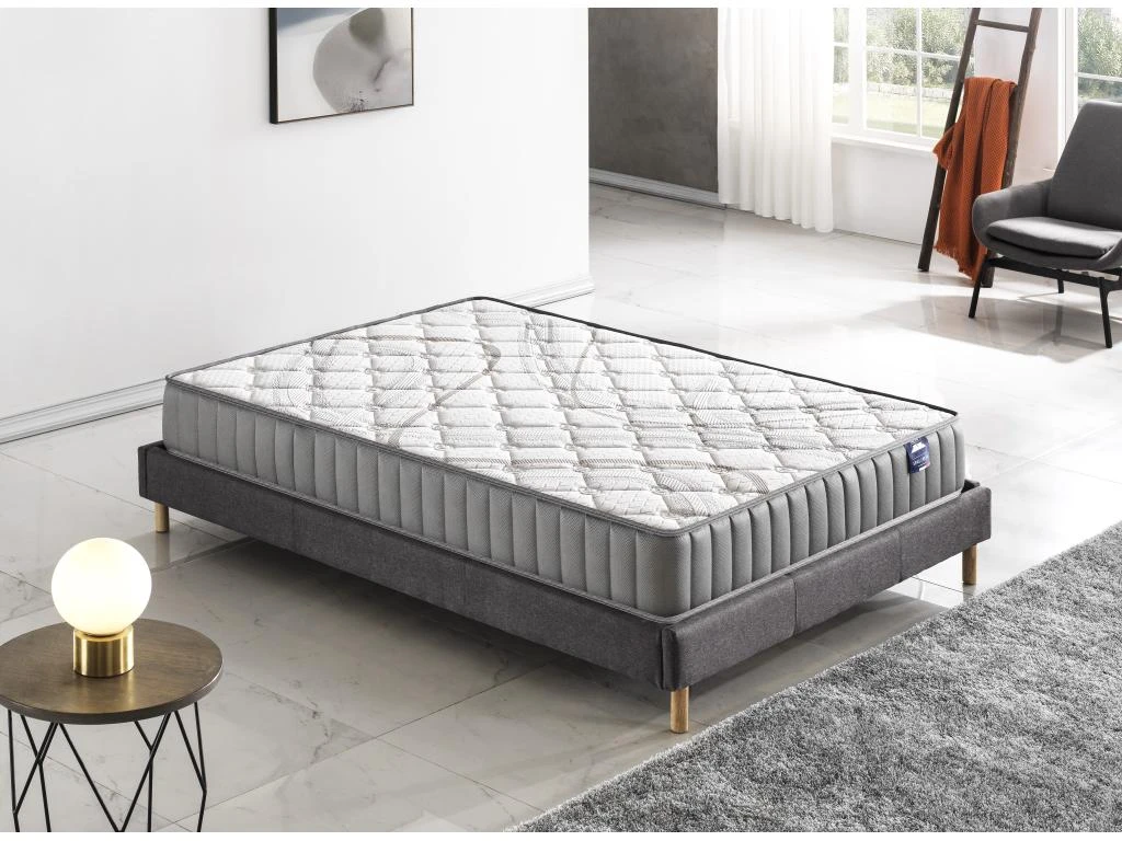 Ensemble Matelas Latex + Sommier Tissu 180x200 Cm, Sirius 22cm D’épaisseur Et Sommier Tissu Gris 4 Ensemble Matelas Latex + Sommier Tissu 180x200 Cm, Sirius 22cm D’épaisseur Et Sommier Tissu Gris – Image 2