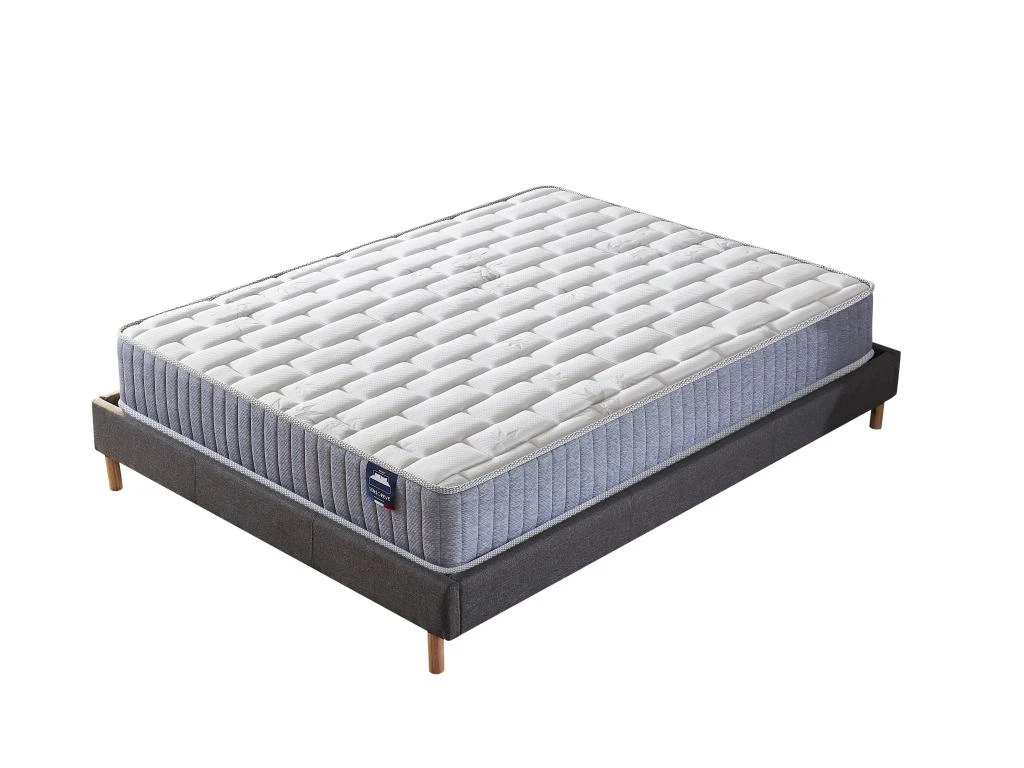 Ensemble Matelas Ressorts + Sommier 120x190cm, Galice 25cm D’épaisseur Et Sommier Tissu Gris 3 Ensemble Matelas Ressorts + Sommier 120x190cm, Galice 25cm D’épaisseur Et Sommier Tissu Gris