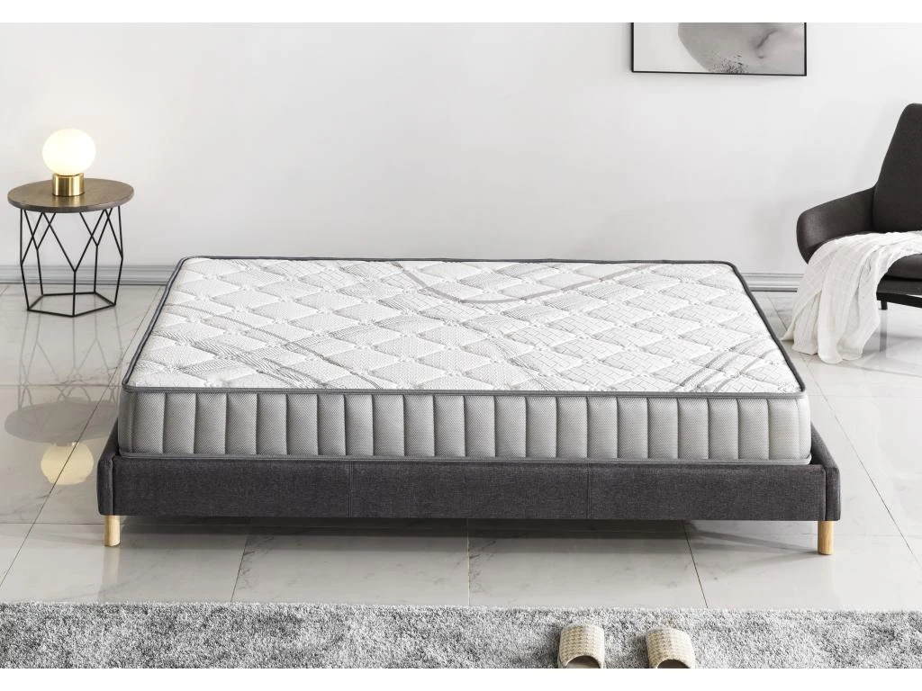 Ensemble Matelas Latex + Sommier Tissu 140x190 Cm, Sirius 16cm D’épaisseur Et Sommier Tissu Gris 6 Ensemble Matelas Latex + Sommier Tissu 140x190 Cm, Sirius 16cm D’épaisseur Et Sommier Tissu Gris – Image 4