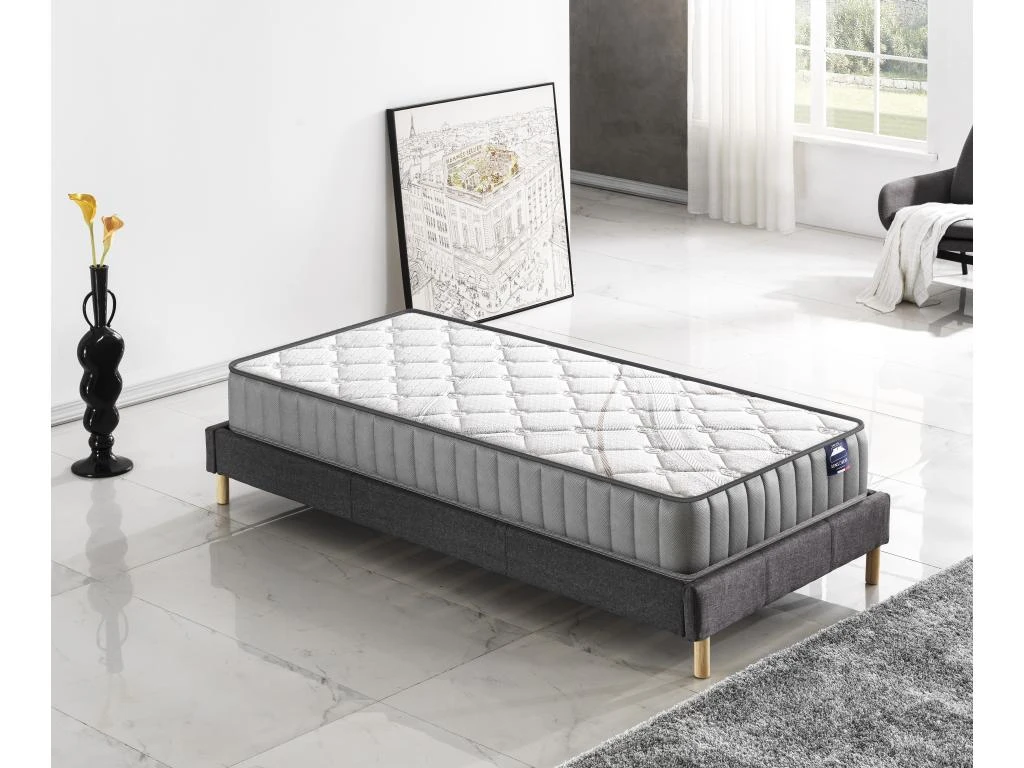 Ensemble Matelas Latex + Sommier Tissu 90x190 Cm, Sirius 22cm D’épaisseur Et Sommier Tissu Gris 4 Ensemble Matelas Latex + Sommier Tissu 90x190 Cm, Sirius 22cm D’épaisseur Et Sommier Tissu Gris – Image 2