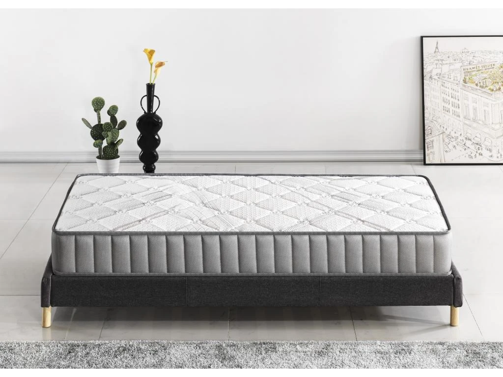 Ensemble Matelas Latex + Sommier Tissu 90x190 Cm, Sirius 22cm D’épaisseur Et Sommier Tissu Gris 5 Ensemble Matelas Latex + Sommier Tissu 90x190 Cm, Sirius 22cm D’épaisseur Et Sommier Tissu Gris – Image 3