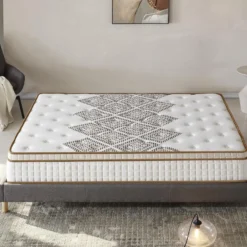 Ensemble Matelas Ressorts + Sommier 180x200cm, Errakis 28cm D’épaisseur Et Sommier Tissu Gris -Sominova Soldes Boutique ensemble matelas sommier 9258855