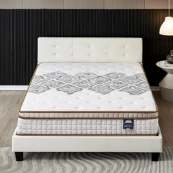 Ensemble Matelas + Lit Avec Tête De Lit 140x190 Cm, Essem 25cm D’épaisseur Mousse Haute Densité 8 Ensemble Matelas + Lit Avec Tête De Lit 140x190 Cm, Essem 25cm D’épaisseur Mousse Haute Densité -Sominova Soldes Boutique ensemble matelas sommier 9258861