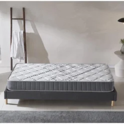 Ensemble Matelas Ressorts + Sommier 90x190cm, Eliha 20cm D’épaisseur Et Sommier Tissu Gris -Sominova Soldes Boutique ensemble matelas sommier 9258905