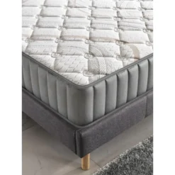 Ensemble Matelas Latex + Sommier Tissu 140x190 Cm, Sirius 22cm D’épaisseur Et Sommier Tissu Gris -Sominova Soldes Boutique ensemble matelas sommier 9258937