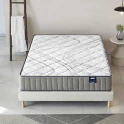 Ensemble Matelas Sirius + Sommier Tissu 160x200 Cm, Sirius 22cm D’épaisseur Et Sommier Tissu Blanc -Sominova Soldes Boutique ensemble matelas sommier 9258943