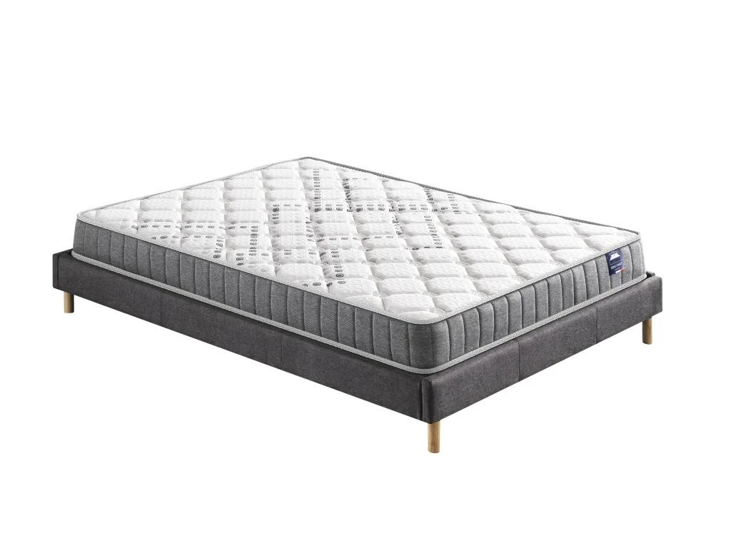 Ensemble Matelas Ressorts + Sommier 120x190cm, Eliha 20cm D’épaisseur Et Sommier Tissu Gris 3 Ensemble Matelas Ressorts + Sommier 120x190cm, Eliha 20cm D’épaisseur Et Sommier Tissu Gris