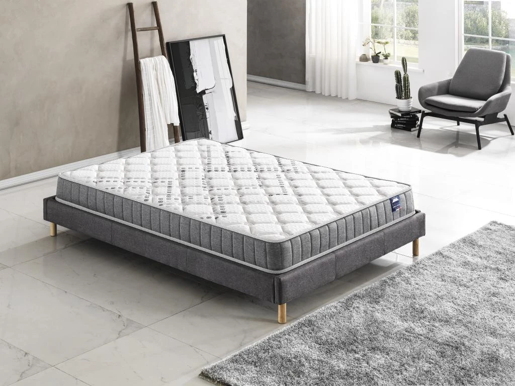 Ensemble Matelas Ressorts + Sommier 120x190cm, Eliha 20cm D’épaisseur Et Sommier Tissu Gris 4 Ensemble Matelas Ressorts + Sommier 120x190cm, Eliha 20cm D’épaisseur Et Sommier Tissu Gris – Image 2