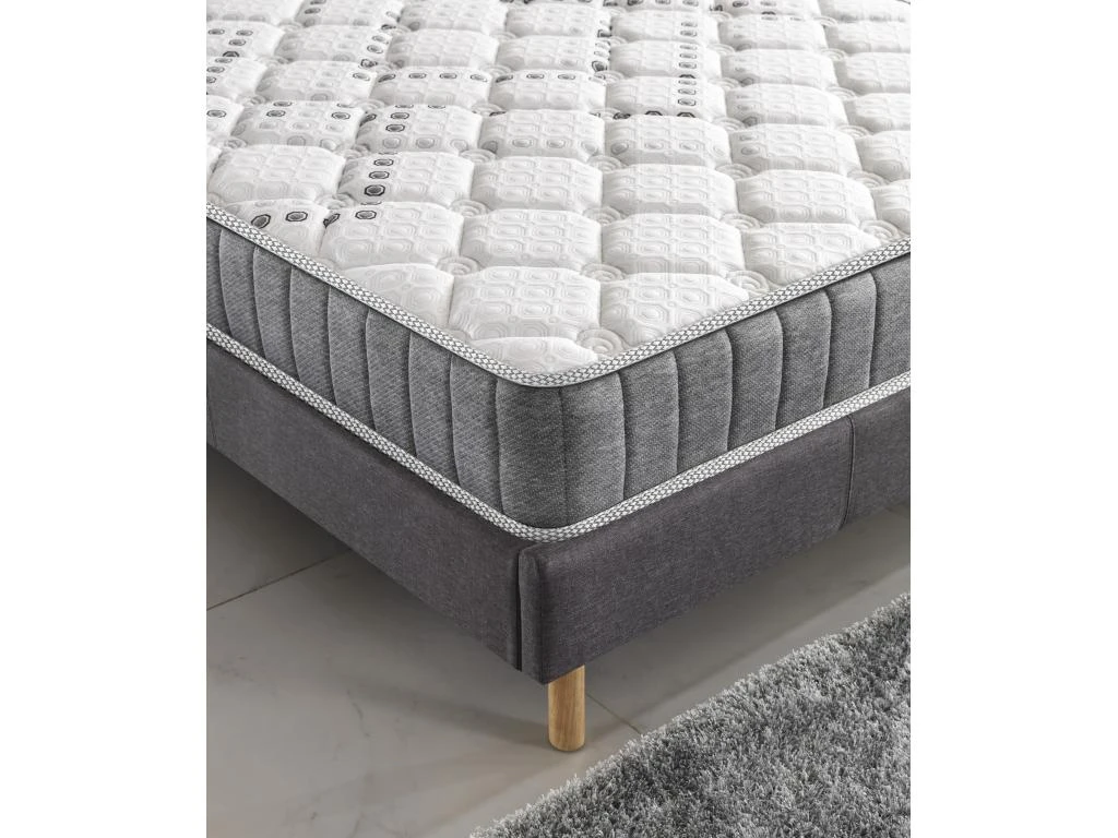Ensemble Matelas Ressorts + Sommier 120x190cm, Eliha 20cm D’épaisseur Et Sommier Tissu Gris 7 Ensemble Matelas Ressorts + Sommier 120x190cm, Eliha 20cm D’épaisseur Et Sommier Tissu Gris – Image 5