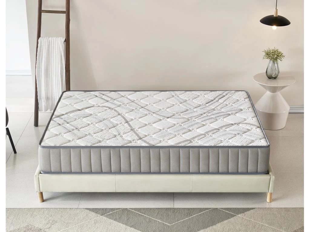 Ensemble Matelas Latex + Sommier Tissu 120x190 Cm, Sirius 16cm D’épaisseur Et Sommier Tissu Blanc 6 Ensemble Matelas Latex + Sommier Tissu 120x190 Cm, Sirius 16cm D’épaisseur Et Sommier Tissu Blanc – Image 4