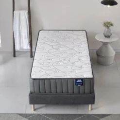 Ensemble Matelas Mousse + Sommier 90x190cm, Orionis 22cm D’épaisseur Et Sommier Tissu Gris -Sominova Soldes Boutique ensemble matelas sommier 9259053