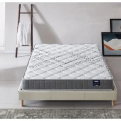Ensemble Matelas Ressorts + Sommier 120x190cm, Eliha 20cm D’épaisseur Et Sommier Tissu Blanc -Sominova Soldes Boutique ensemble matelas sommier 9259073