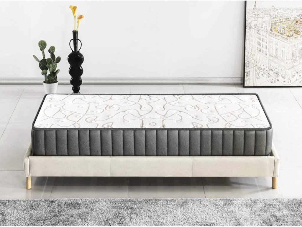 Ensemble Matelas Mousse + Sommier 90x190 Cm, Orionis 22cm D’épaisseur Et Sommier Tissu Blanc 6 Ensemble Matelas Mousse + Sommier 90x190 Cm, Orionis 22cm D’épaisseur Et Sommier Tissu Blanc – Image 4