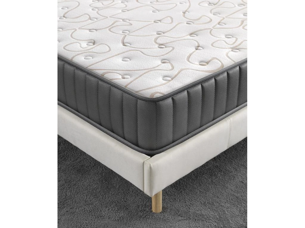 Ensemble Matelas Mousse + Sommier 90x190 Cm, Orionis 22cm D’épaisseur Et Sommier Tissu Blanc 7 Ensemble Matelas Mousse + Sommier 90x190 Cm, Orionis 22cm D’épaisseur Et Sommier Tissu Blanc – Image 5
