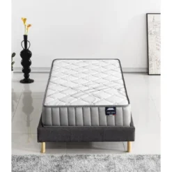 Ensemble Matelas Latex + Sommier Tissu 90x190 Cm, Sirius 16cm D’épaisseur Et Sommier Tissu Gris -Sominova Soldes Boutique ensemble matelas sommier 9259123