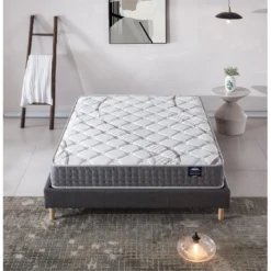 Ensemble Matelas Ressorts + Sommier 160x200cm, Essem 25cm D’épaisseur Et Sommier Tissu Gris -Sominova Soldes Boutique ensemble matelas sommier 9259213