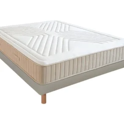 NUIT DE COTON | Ensemble SYMPHONIE 2.0 160x200 Cm | Matelas Mémoire De Forme + Sommier Bois | Ferme