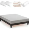 BELLECOUR LITERIE | Pack Prêt à Dormir INSPIRATION 140x190 Cm | Matelas Mémoire De Forme + Sommier + Accessoires -Sominova Soldes Boutique ensemble matelas sommier 9323699