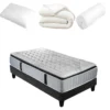 OLYMPE LITERIE | Pack Prêt à Dormir PHIGALIE 90x200 Cm | Matelas Ressorts Ensachés + Sommier + Accessoires -Sominova Soldes Boutique ensemble matelas sommier 9324379