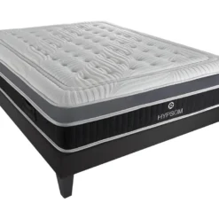 HYPSOM | Ensemble ELEGANCE 160x200 Cm | Matelas Mémoire De Forme + Sommier Bois | Ferme