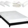 OLYMPE LITERIE | Pack Prêt à Dormir EGIO 160x200 Cm | Matelas Latex Like + Sommier Bois + Accessoires